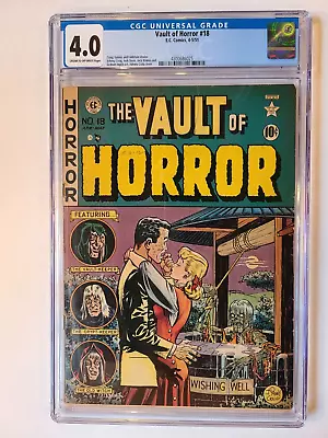 Vault Of Horror # 18 Ec 1951 Cgc 4.0 Classic Johnny Craig Cover • $495