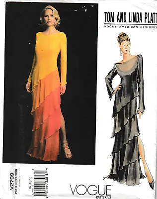 Vogue Pattern V2799 Vintage Tom Linda Platt Evening Gown Size 18-20-22 FF • $13.92