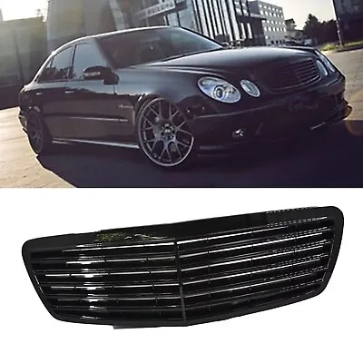 Painted Gloss Black Sport Front Hood Grille Fits 03-06 W211 S211 E320 E500 E55 • $169