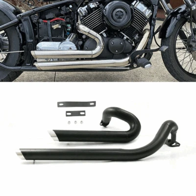 $163 • Buy Black Exhaust Pipe Systems Fit For Yamaha V Star 650 XVS650 Dragstar 650 XVS400