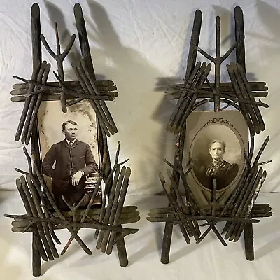 2] Antique 1880-1900’s Adirondack Primitive Twig Tree Branch AAFA Picture Frames • $13