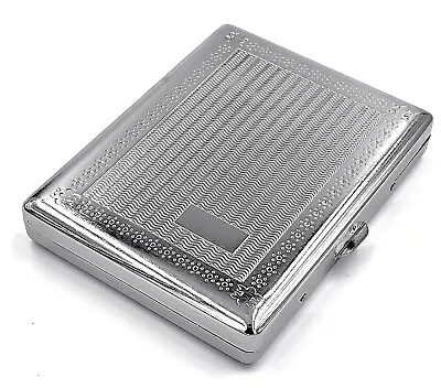 Retro Metal Cigarette Case Double Sided King & 100s Grooved Pattern RFID • $10.99