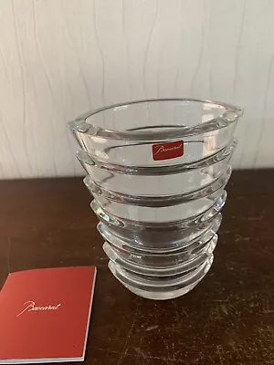 Vase Clear Oval Ribbed Clear Crystal Baccarat H: 14 CM • $1004.72