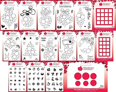 £5.50 • Buy Woodware Big Bubble Christmas Clear Stamps - By Jane Gill - Creative Expression