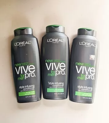 (3) L'Oreal Vive Pro For Men Conditioner Fine & Normal Hair 8.5oz NEW • $34.99