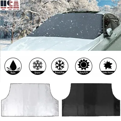 Car Pickup Prevent Snow Ice Frost Freezing Windshield Protect Cover Magnet Tarp • $10.17