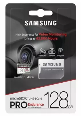 Samsung Pro Endurance 128GB Micro SD Card SDXC Surveillance DashCam Memory 100MB • $30