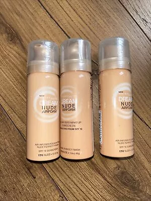 3 MAYBELLINE DREAM NUDE AIR FOAM AIR-FUSED FOUNDATION Sealed 170 Nude • $26.99