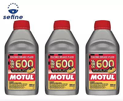 Motul Rbf 600 Factory Line Dot 4 Racing Brake Fluid Synthetic 500 Ml Set Of 3 • $69.95