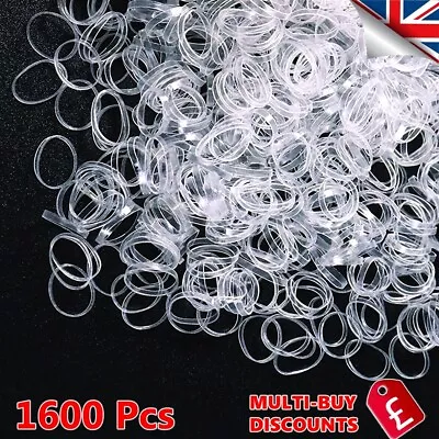 1600x Mini Clear Hair Elastics Rubber Bands Braids Braiding Plaits Small Bands • £1.99