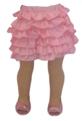 Pink Ruffled Layered Taffeta Skirt Fits 18  American Girl Size Doll • $5.49