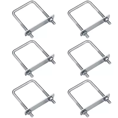 6 Pack Square U-Bolts Stainless Steel U-Bolts With Frame Plates And Nuts 2 /50 • $22.76