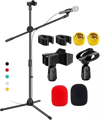 5Core Microphone Stand Dual Mic Clip Boom Arm Foldable Tripod 360° Rotating • $20.50