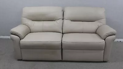 G Plan Seattle Cambridge Stone Leather Power Reclining 3 Seater Sofa RRP £5446 • £950