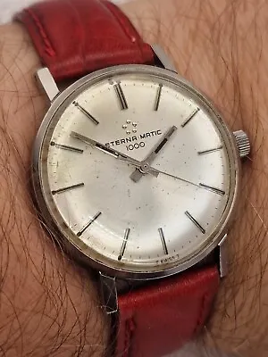 £150 • Buy Vintage Eterna-matic 1000 Stainless Steel Gents Wristwatch