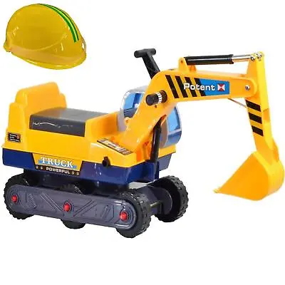 £29.99 • Buy Rexco Childrens Kids Ride On Yellow Excavator Digger Push Along Toy Car Tractor