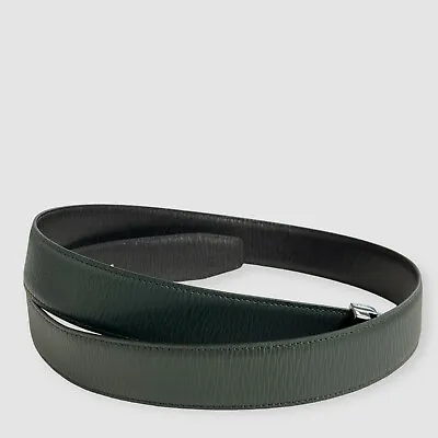 $450 Salvatore Ferragamo Men's Green Reversible Leather Belt 38 **Strap Only** • $126.38