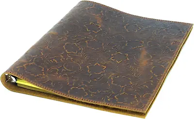 Leather Binder Handmade By  3 Ring Binder 1  Round Rings Organizer Planner Fo • $88.99