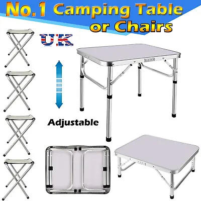 Portable Camping Table Garden Fold Away Dining Picnic BBQ Serving Tables Chairs • £16.02