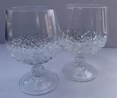 Brandy Cognac Crystal Glasses 2x  Hobnail Design With Golf Ball Stem Snifters • $18.30