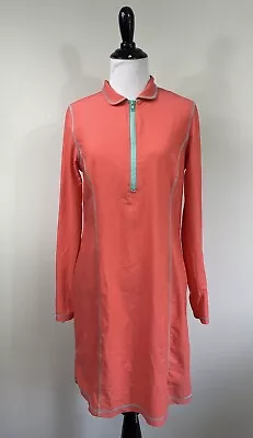 Cabana Life Dress M Coral Long Sleeve 1/4 Zip Cover Up • $29.84