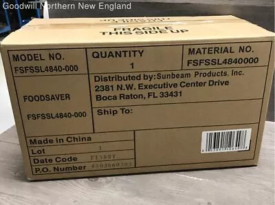 NIB Sunbeam Foodsaver 4840 Automatic Vacuum Sealing System FSFSSL4840000 • $21.50