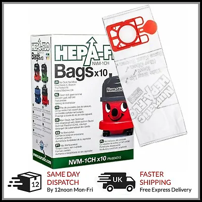 10 X Genuine Henry Hoover Bags Hepaflo NVM-1CH Numatic Hetty James Harry • £13.95