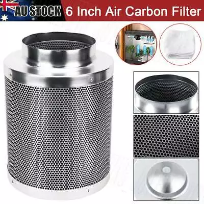 6 INCH Silver Carbon Filter Odor Control For Fan Grow Hydroponics Tent Extractor • $54.95