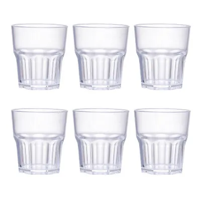  6 Pcs Acrylic Wine Glass Unbreakable Spirits Cups Clear Coffee Mugs • £7.72