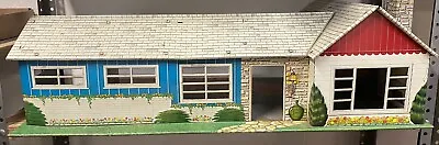 Vintage Marx Tin Large Suburban Ranch Style Dollhouse House 1950s • $150