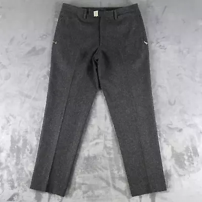 Prada Dark Grey Heavy Wool Dress Pants Belted Size 52 Trousers Italy Mens Zipper • $112.50