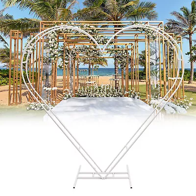 Modern Wedding Arch Heart Shaped Metal Stand Flowers Balloon Frame Backdrop USA • $115