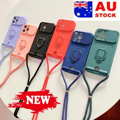 HOT Neck Lanyard TPU Phone Case For IPhone13 12 11 Pro Max Ring Holder Cover • $17.67