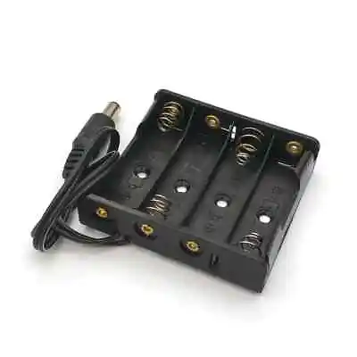 4 X AA 1.5v Battery Holder Box Case With Power Cord 5.5mm X 2.1mm Jack • £0.99