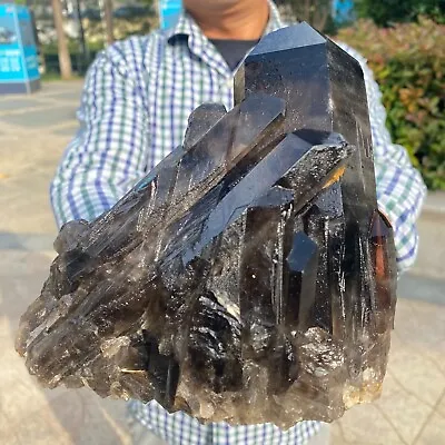 4.05LB Natural  Black Quartz Cluster Crystal Specimen Healing • $0.99