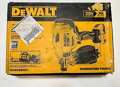 Dewalt DCN45RND1 20V MAX 15° Cordless Coil Roofing Nailer Kit • $409.99