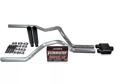 For Ford F150 Truck 15-18 2.5  Dual Exhaust Kits Flowmaster Super 10 Black C Tip • $268.95