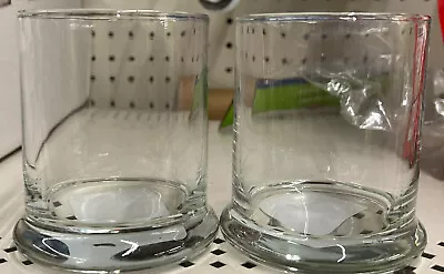 Lot Of 2 Clear Glass Base Pillar Votive Candle Holders Cups Drinking Glasses 3.6 • $19.99