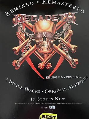 Megadeth Killing Is My Business Full Page Vintage Promotional Ad • £1.92