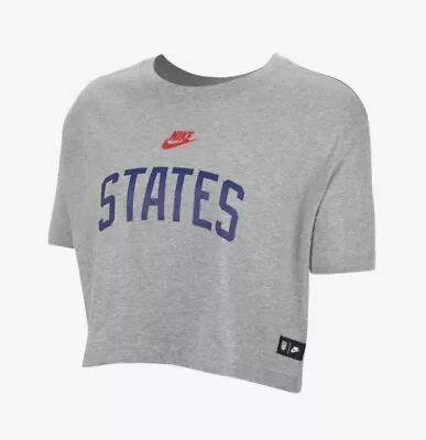 Nike Women's XL US Soccer Crop Top Short Sleeve T-shirt Gray Heather CW4308 • $8.40