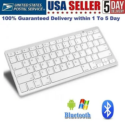 Ultra Slim Bluetooth Wireless Keyboard For PC Tablet IPad Android Mac Windows • $10.95