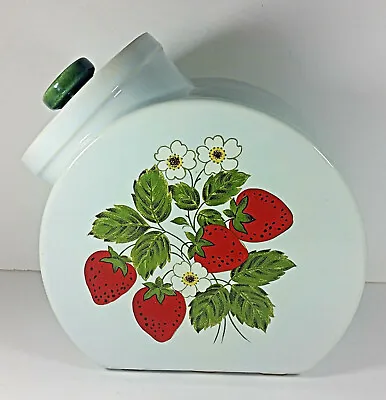 McCoy Pottery Strawberry Country Cookie Jar 9in Vintage Tilt Canister Fruit • $39.99