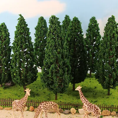 10pcs Model Pine Trees 1:25 Green For O G Scale Railway Layout 16cm S16060 • $13.99