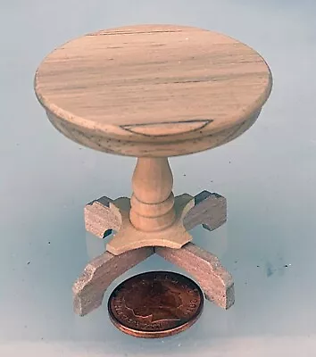 £2.99 • Buy Wooden Round Natural Finish Coffee Table Tumdee 1:12 Scale Dolls House 057r