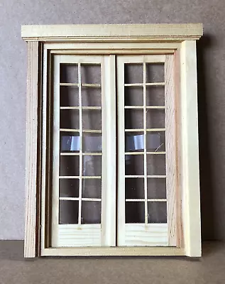 Dollhouse Miniature.  Double French Door.  For Interior Or Exterior.  1:12 Scale • $19.95