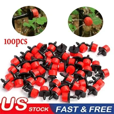 100PCS Garden Hose Irrigation Sprinklers Micro Drippers Emitter Drip Head Adjust • $9.93