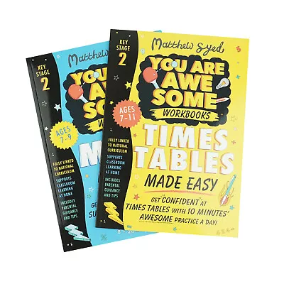 You Are Awesome Workbook Times Table & Maths Made Easy By Matthew Syed 2 Bks -PB • £7.46