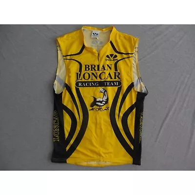 Voler Shirt Men Sz XL Brian Loncar Racing Team Sleeveless Cycling Yellow Black • $11.99