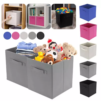 2/4pcs Foldable Storage Collapsible Box Home Clothes Organizer Fabric Cube UK • £7.19