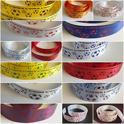 No 1 Football Fan Ribbon Any Team Your Team Colours. 25mm Wide Various Lengths • £1.50